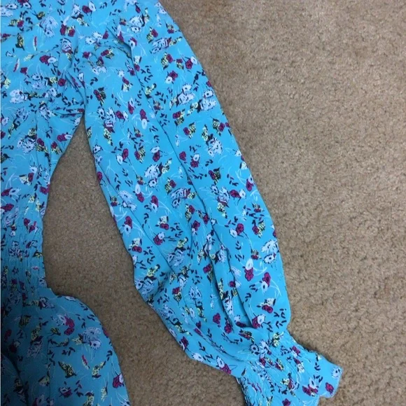 XL Floral Blue Maxi Dress (0197) - Picture 4 of 9